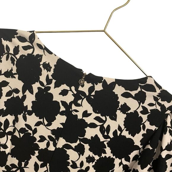 Kate Spade Bicolor Floral Ponte Dress Black White Fit & Flare Size MED - Picture 7 of 9